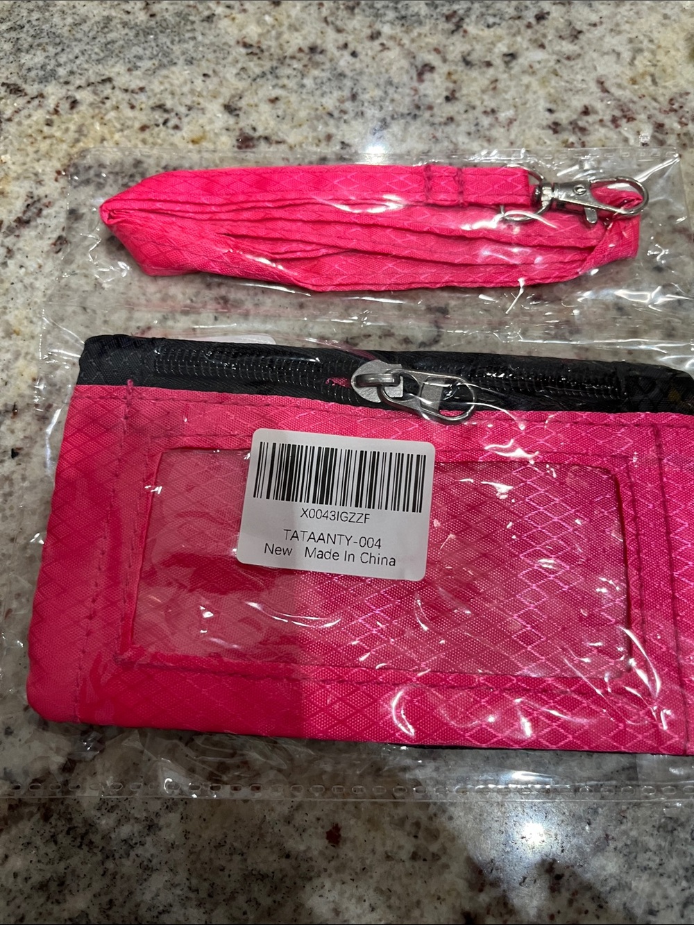 3994 Minimalist RFID blocking wallet. Hot Pink Women's Wristlet ID Pouch -